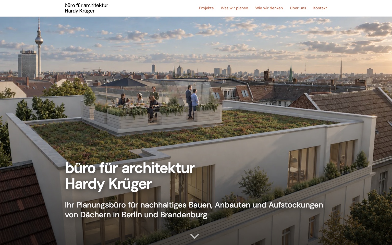 Büro für Architektur Hardy Krüger — 2026 — Desktop-Ansicht