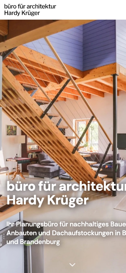 Büro für Architektur Hardy Krüger — 2026 — Mobile Ansicht
